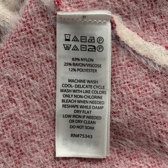 Tahari Sweater Fuzzy Christmas Fair Isle Nordic Scandi Winter Retro Cozy Medium - Picture 4 of 6